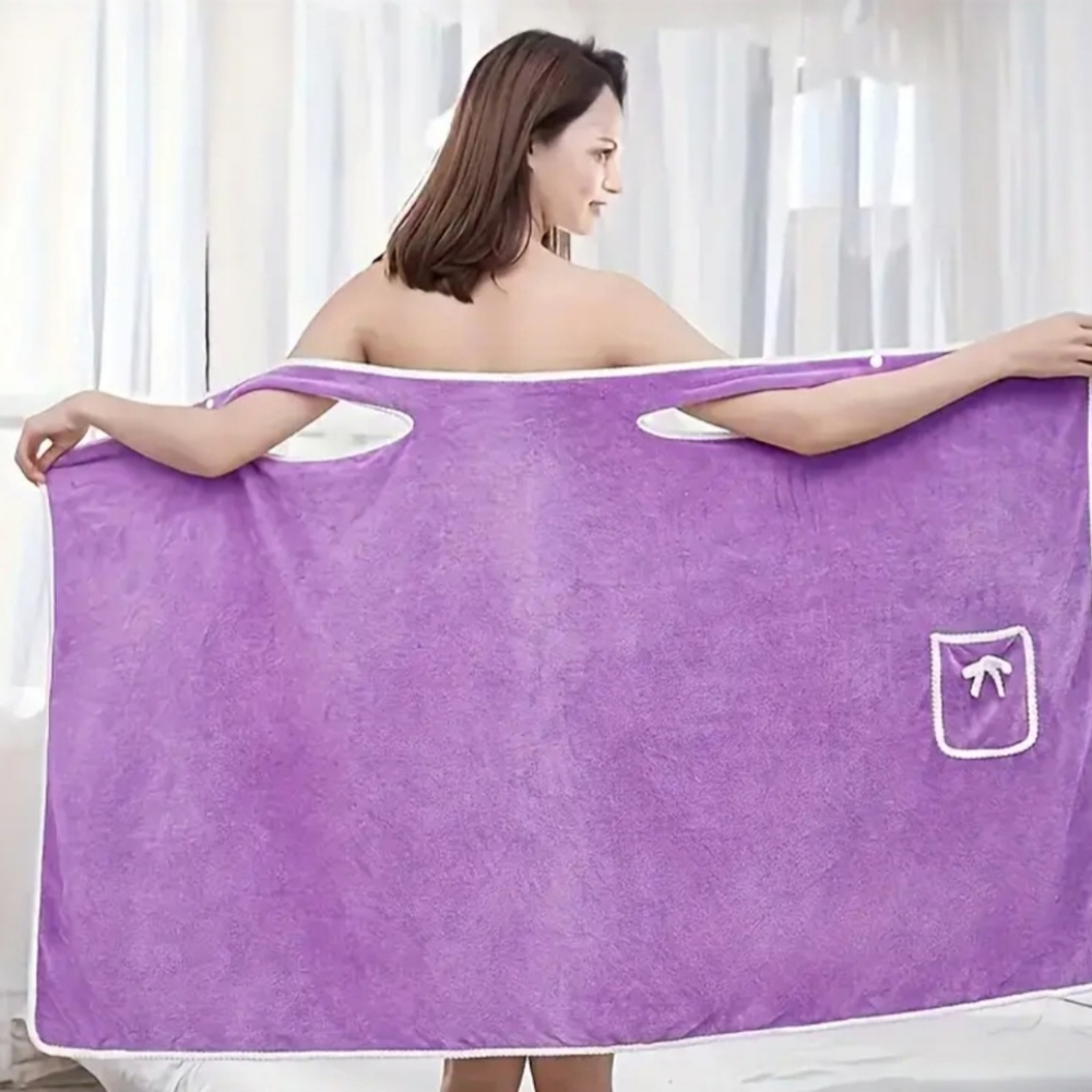New Wrap Around Bath Towel  Best Fitting Sizes M&L    Lt. Purple